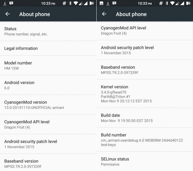 Xiaomi Redmi 1S Android 6.0 Marshmallow update