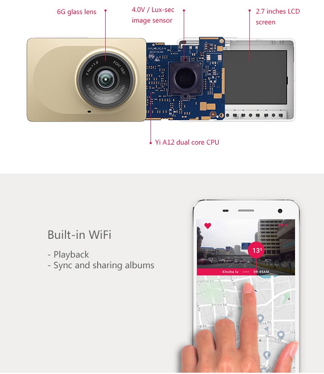 Xiaomi Yi Car WiFi DVR 1