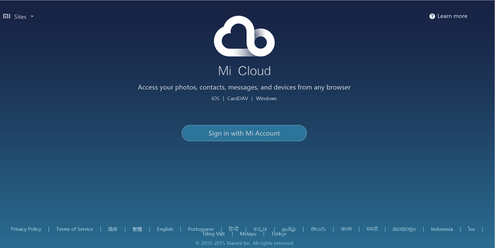mi cloud login details 1
