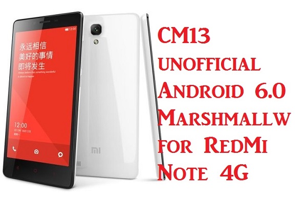 xiaomi redmi note 4g Android Marshmallow