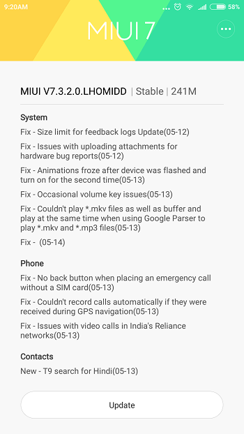 MIUI 7.3.2.0.LHOMIDD for Redmi Note 3