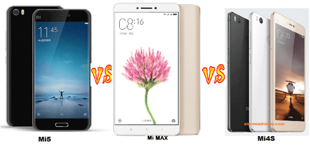 Xiaomi mi max vs mi5 vs mi4s