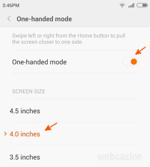 miui 7 one-handed mode