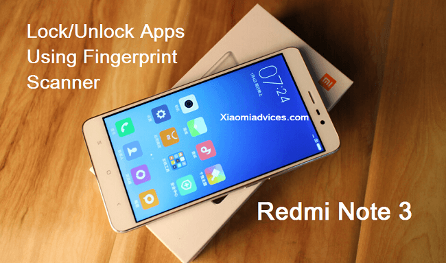 redmi note 3 lock apps fingerprint scanner