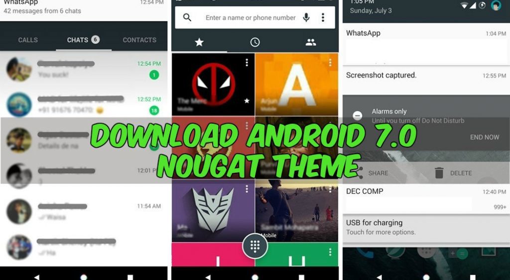Android 7.0 Nougat theme Marshmallow phones