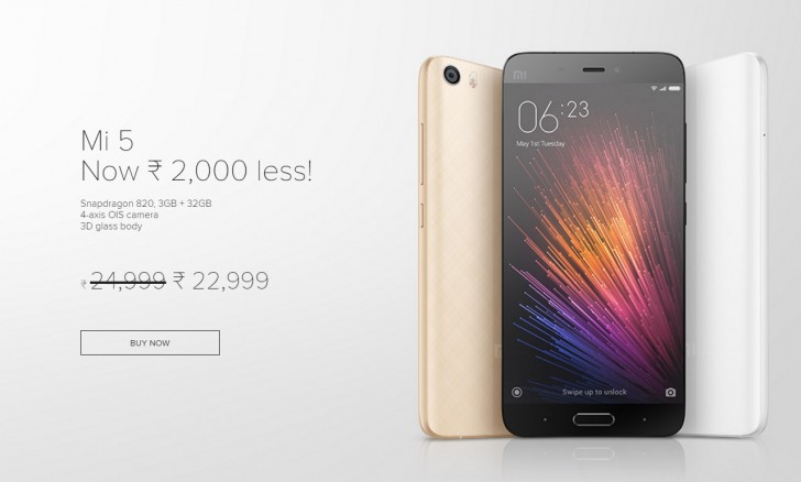 Xiaomi Mi5 price cut India