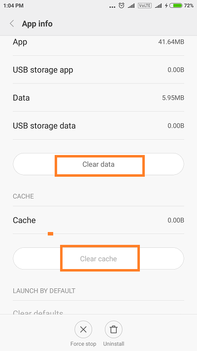 clear app cache & app data Xiaomi miui 7