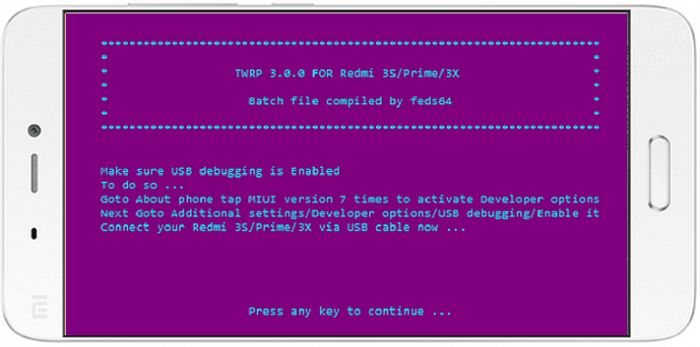 TWRP Flasher Redmi 3s prime
