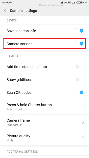 Disable Camera Sound MIUI 8 2