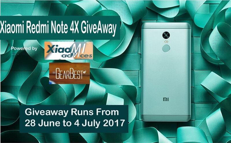 Xiaomi Redmi Note 4X Giveaway GearBest free