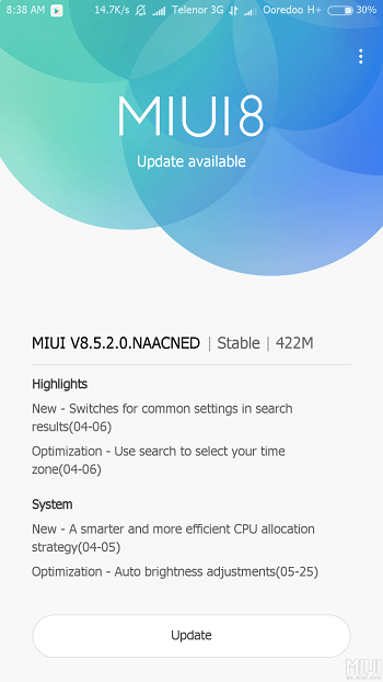 miui 8.5 update
