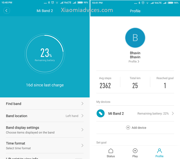 Pair mi band 2 phone1