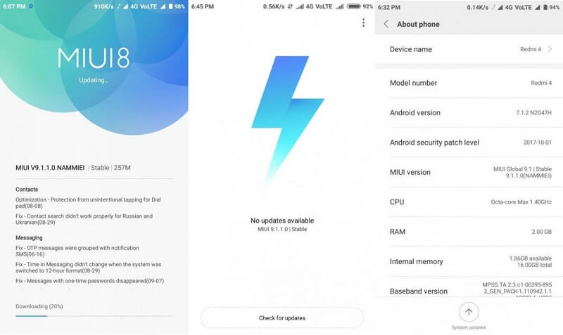 Redmi 4 MIUI 9 download