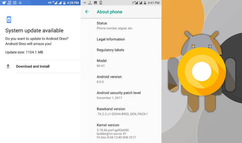 Xiaomi Mi A1 Android 8.0 Oreo beta