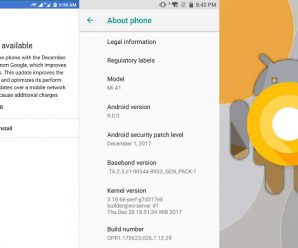 Xiaomi Mi A1 Android 8.0 Oreo update install