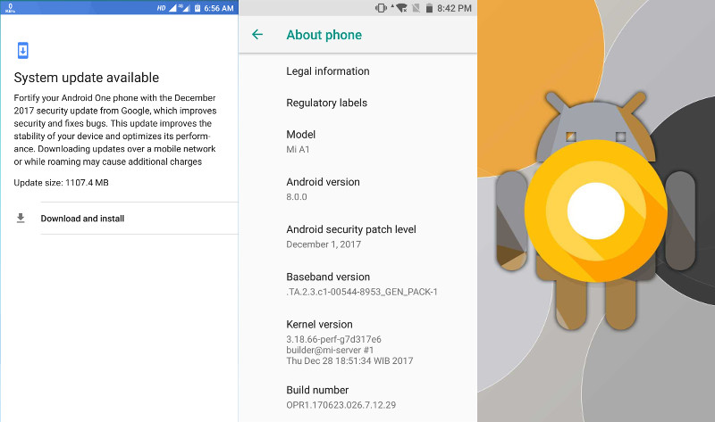 Xiaomi Mi A1 Android 8.0 Oreo update install