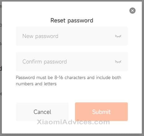 Mi Account Reset Password