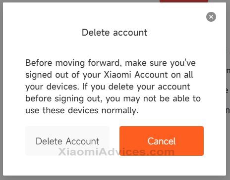 Xiaomi Account Deletion