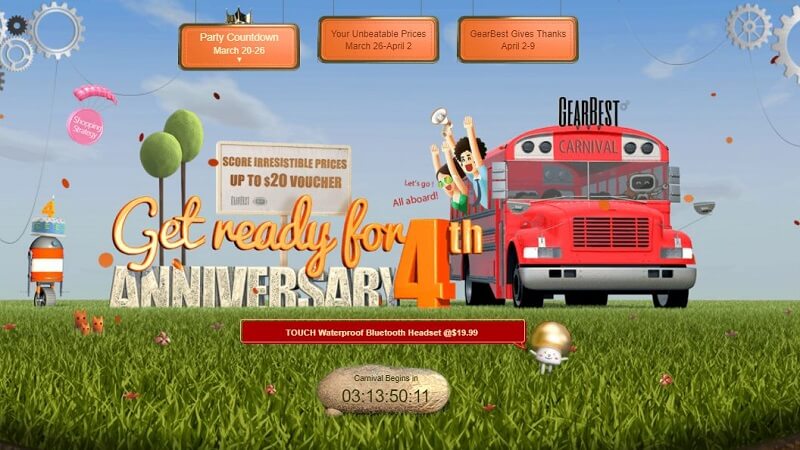 Gearbest 4th Anniversary Sale promo