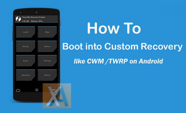 Boot into custom recovery TWRP CWM on Android