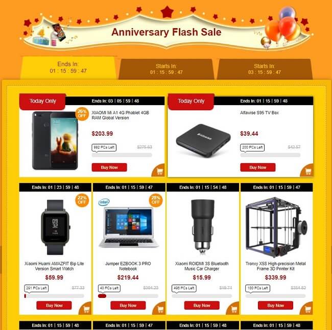 GearBest anniversary thanksgiving sale 1