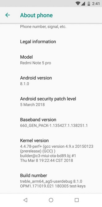 Redmi Note 5 Pro Android 8.1 Oreo update link