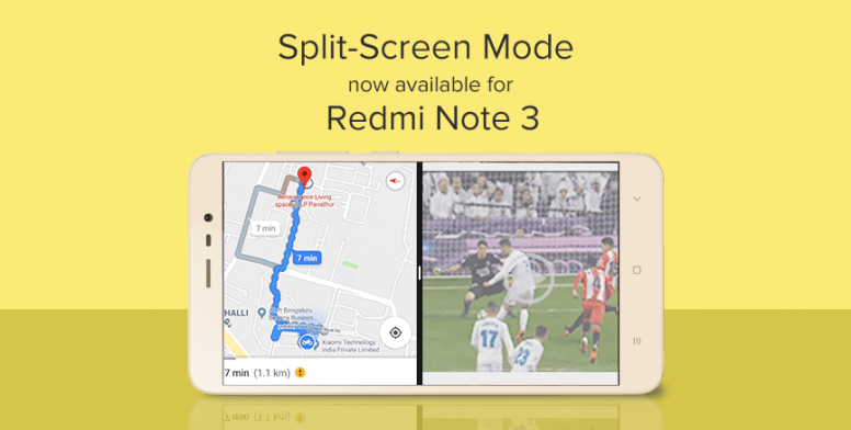 Split Screen Redmi Note 3