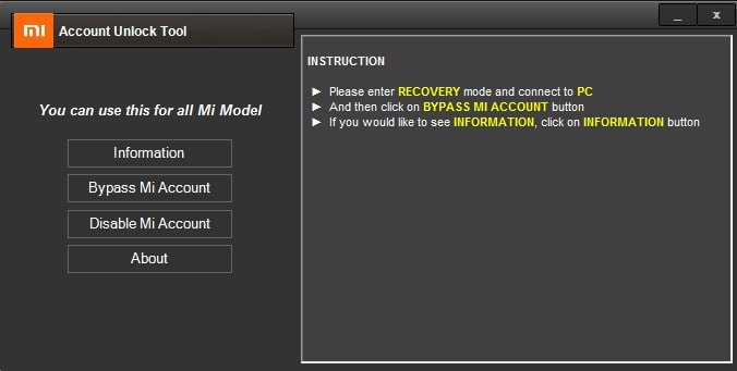 Download Mi Account Unlock Tool