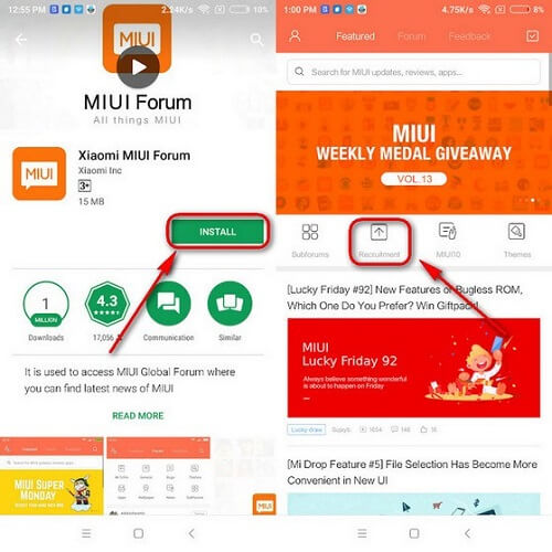 MIUI 10 beta update apply