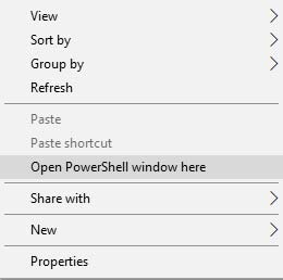 powershell window