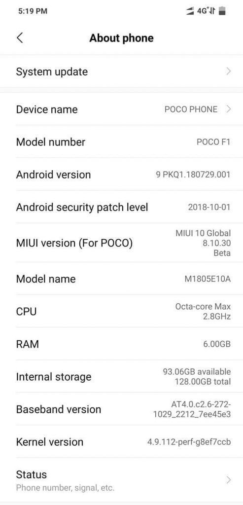 Poco F1 Android 9.0 Pie MIUI 10 update 2