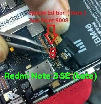 REDMI NOTE 3 SE Test Point EDL Point (kate)