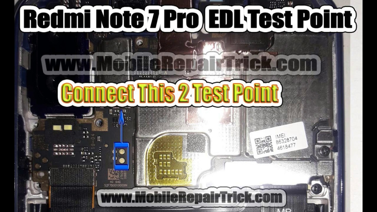 REDMI NOTE 7 PRO Test Point EDL Point (violet)