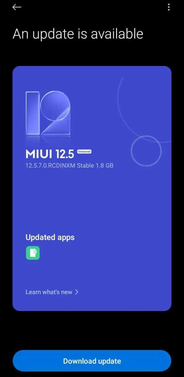 Redmi 9A MIUI 12.5 Update