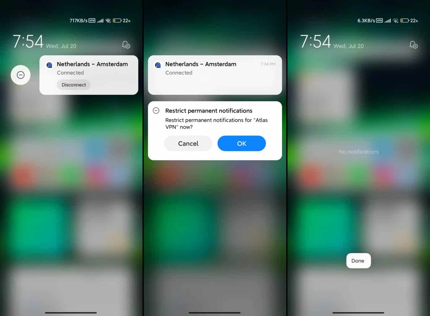 disable permanent notifications directly from the Notification Panel