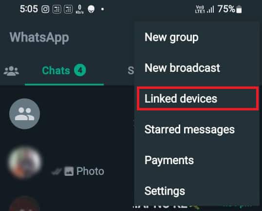 WhatsApp Linked Devices Option