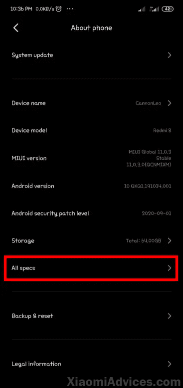 MIUI About Phone All Specs