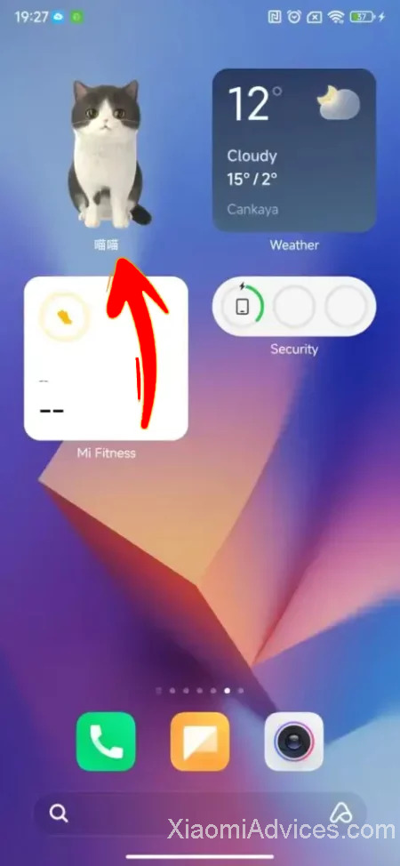 Widget Appars in Home screen in MIUI 14
