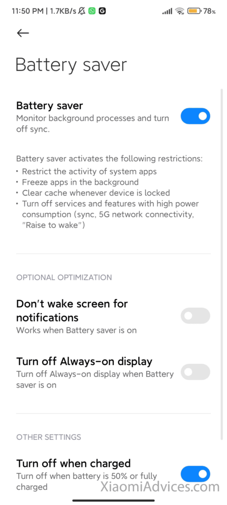 MIUI Security Batterysaver