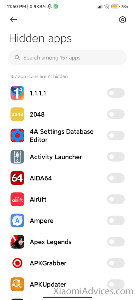 MIUI Security Hidden Appsa