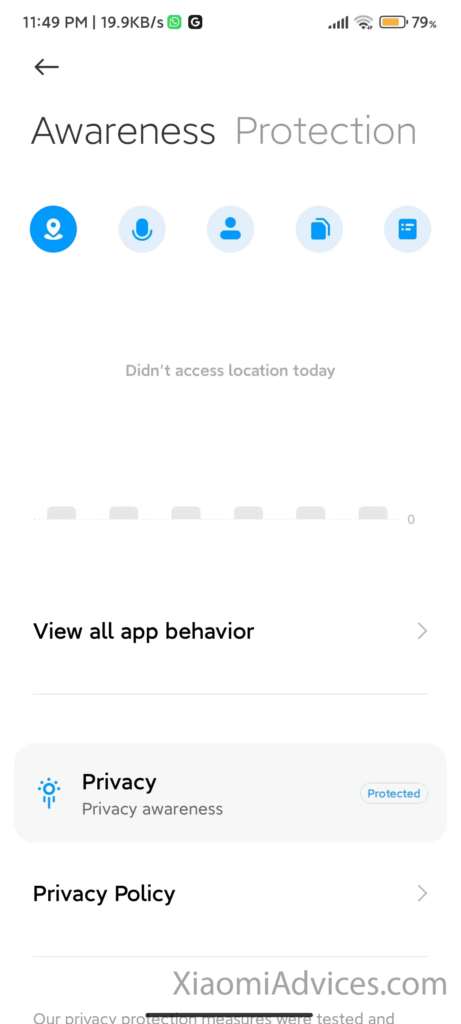 MIUI Security App Privacy Protection