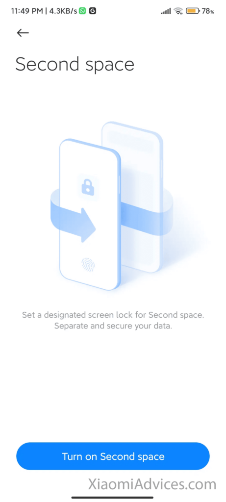 MIUI Security App Second Space