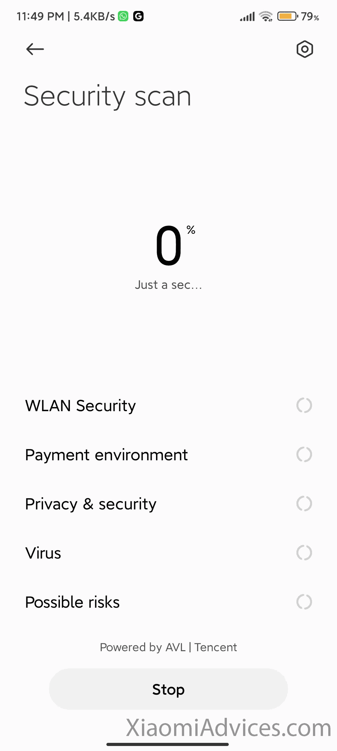 MIUI Security App Security Scan