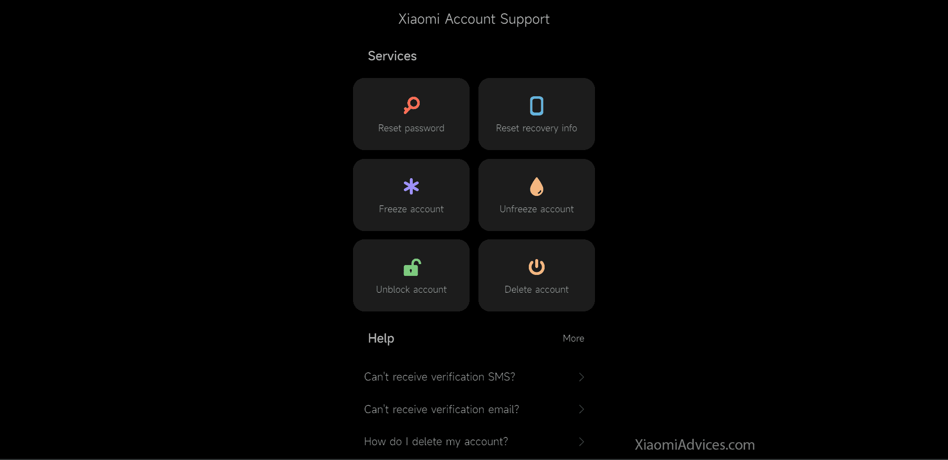 Xiaomi Account support