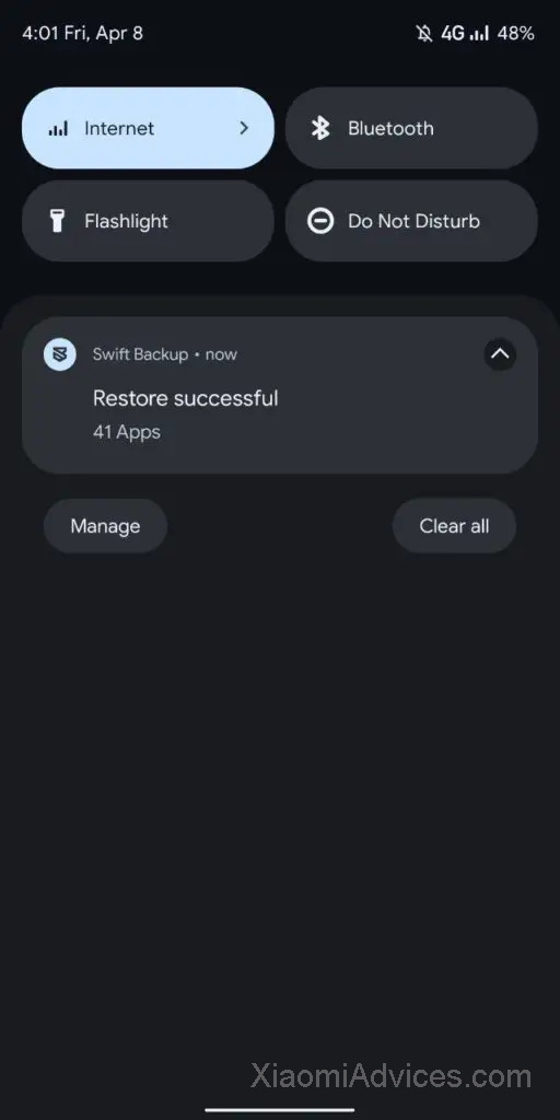 crDroid Android Notification Panel