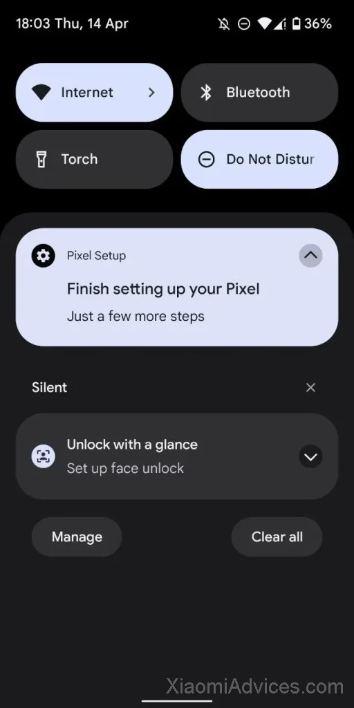Pixel Experience Notification Panel