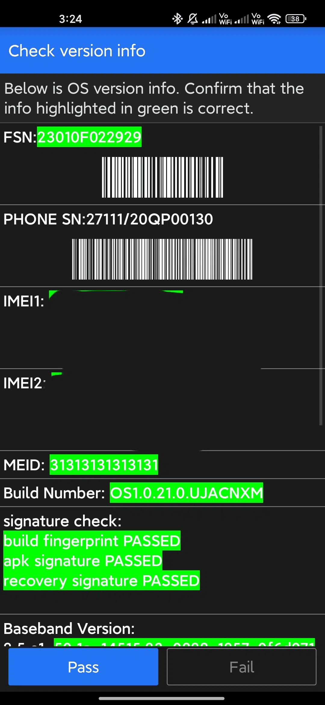 Xiaomi Factory Test Menu (CIT) 01