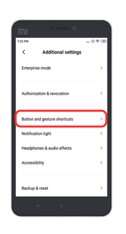 Button and gesture shortcuts